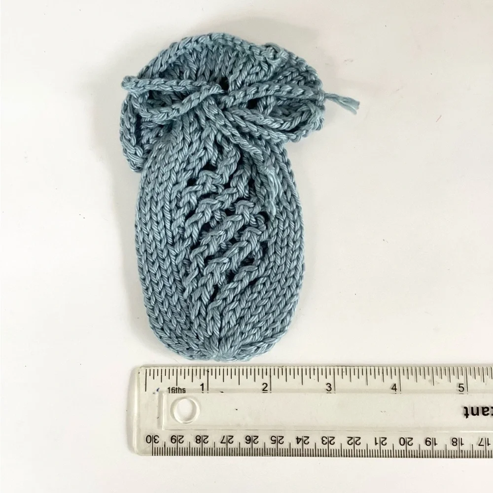 Hand Crafted Soap Saver Bag Pouch Hair Scrunchy Bath Essential Cotten Denim Blue